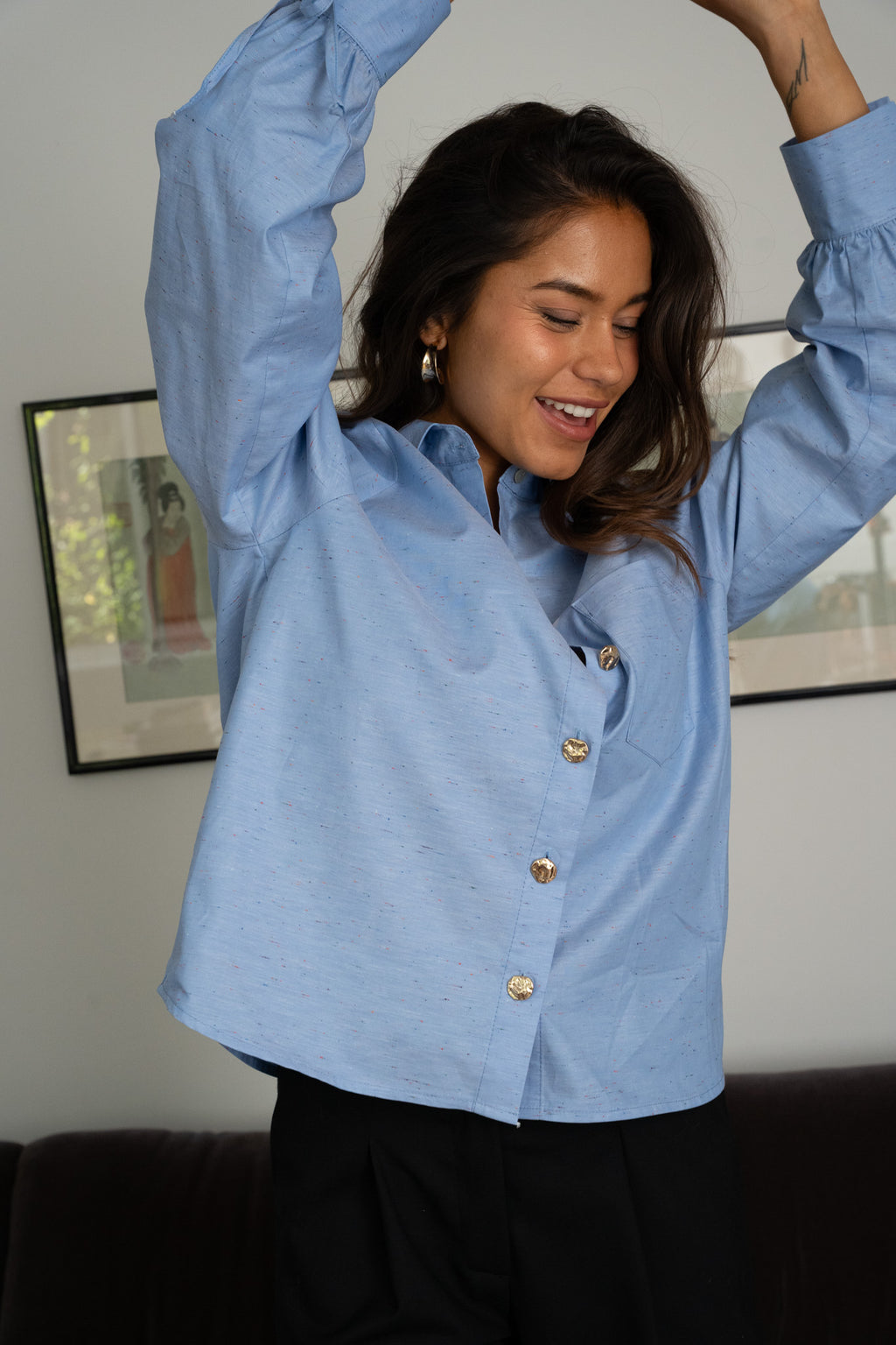 Chemise Magali - bleu moucheté