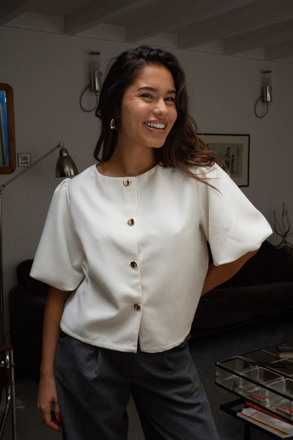 Top réversible Suzanne - écru