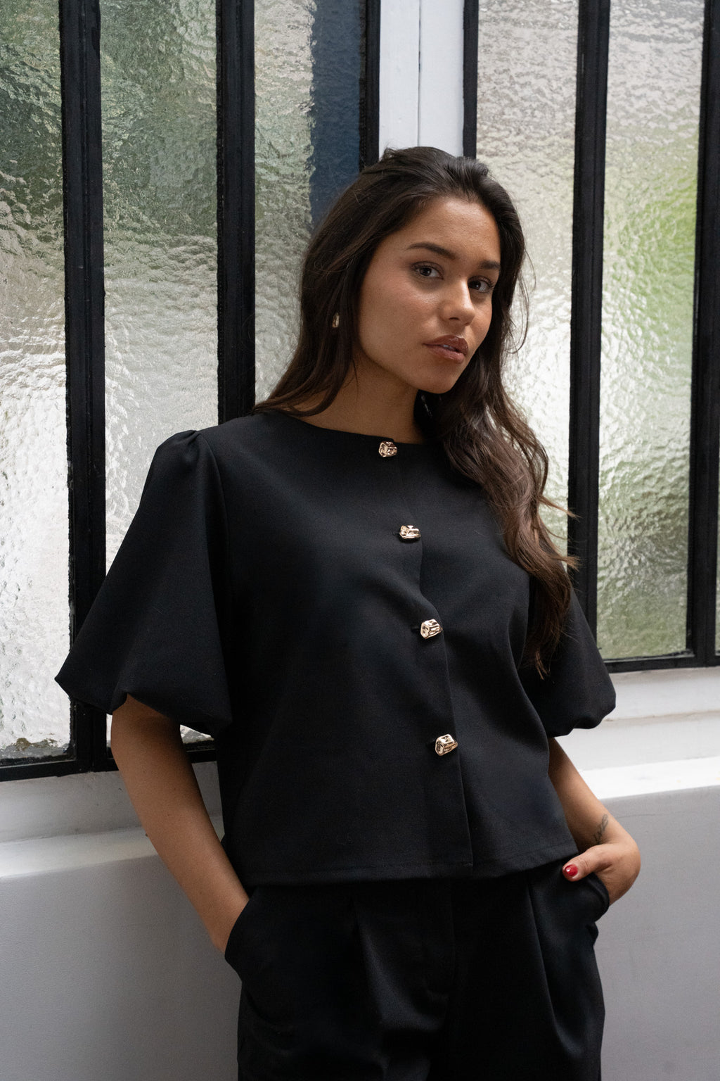 Top réversible Suzanne - noir